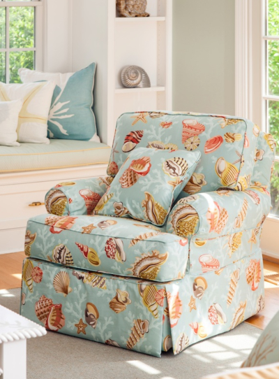 Coastal fabric chairs best sale